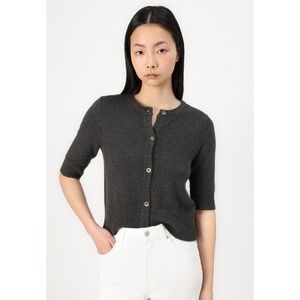 Only Lesly 2/4 Dark Grey Melange Button Cardigan Size Medium Stitch Fix NWT